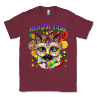 Burgundy meowdi gras mardi gras cat Classic Tee - CowGirlArtShop