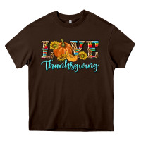 Chocolate Brown Love Thanksgiving Heavy Core Tee - texasbilliewilder