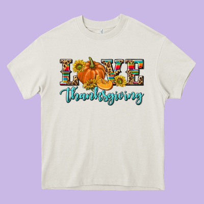 Love Thanksgiving Heavy Core Tee Designed By Texasbilliewilder