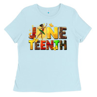 Baby Blue juneteen black girl Ladies Tee - CowGirlArtShop