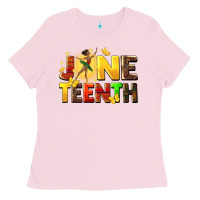 Bubblegum Pink juneteen black girl Ladies Tee - CowGirlArtShop