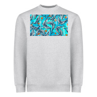 Heather Grey humpback whale cup Heavyweight Sweatshirt - BarkalooDesign