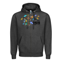 Charcoal Heather he is risen matthew 28 6 cross with butterflies cowhide background Zipper Hoodie - BarkalooDesign