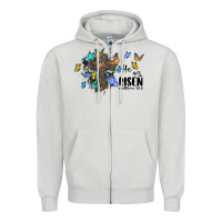 Dove Grey he is risen matthew 28 6 cross with butterflies cowhide background Zipper Hoodie - BarkalooDesign
