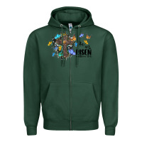 Sports Green he is risen matthew 28 6 cross with butterflies cowhide background Zipper Hoodie - BarkalooDesign