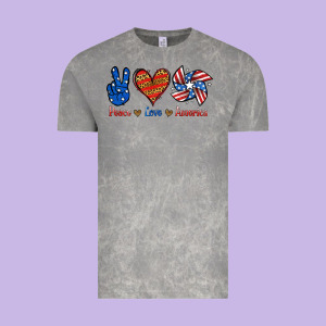 Peace Love America Vintage Tee Designed By Jasminsmagicworld