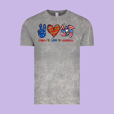 Peace Love America Vintage Tee Designed By Jasminsmagicworld