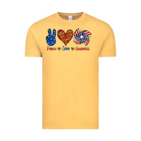 Vintage Mustard Peace Love America Vintage Tee - Jasminsmagicworld