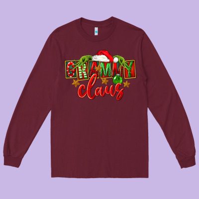 Christmas Grammy Claus Mother's Day Long Sleeve Tee Designed By Fadigitalartstudio