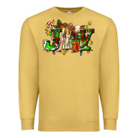 Antique Gold joy with baby cow and christmas gifts mistletoe Premium Sweatshirt - AdoDesignShop