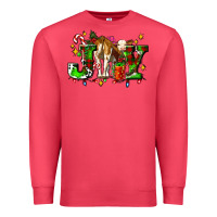 Cardinal joy with baby cow and christmas gifts mistletoe Premium Sweatshirt - AdoDesignShop