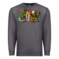 Charcoal Heather joy with baby cow and christmas gifts mistletoe Premium Sweatshirt - AdoDesignShop