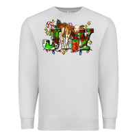 Dove Grey joy with baby cow and christmas gifts mistletoe Premium Sweatshirt - AdoDesignShop