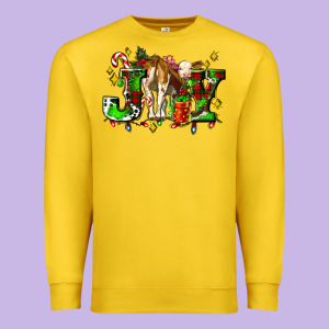 Joy With Baby Cow And Christmas Gifts Mistletoe Premium Sweatshirt Designed By Adodesignshop