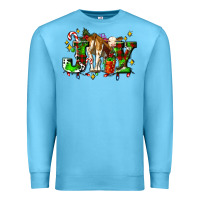 Ocean Blue joy with baby cow and christmas gifts mistletoe Premium Sweatshirt - AdoDesignShop