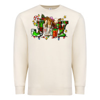 Sandshell joy with baby cow and christmas gifts mistletoe Premium Sweatshirt - AdoDesignShop