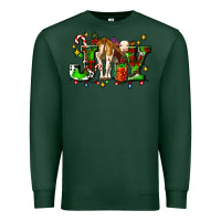 Sports Green joy with baby cow and christmas gifts mistletoe Premium Sweatshirt - AdoDesignShop