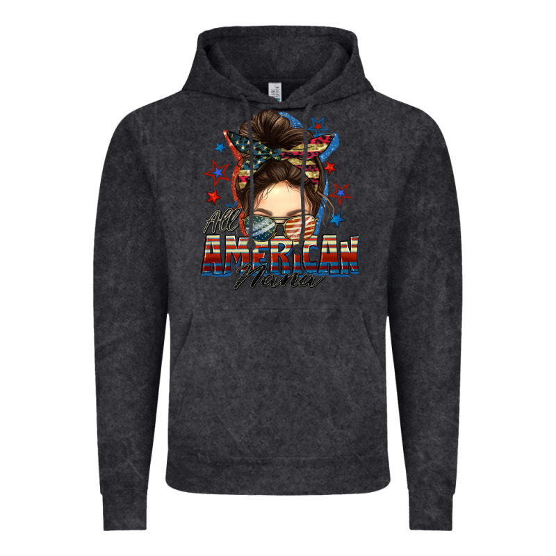 All American Nana Messy Bun Vintage Hoodie by FaDigitalArtStudio | Teevron