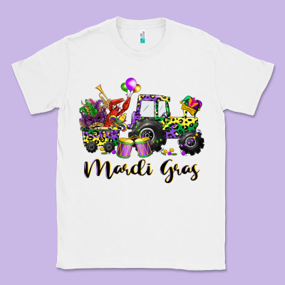 Mardi Gras Tractor Classic Tee Designed By Cowgirlartshop