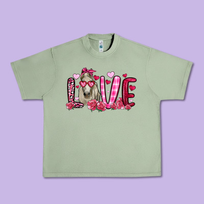 Valentines Day Love Horse Urban Heavy Tee Designed By Oliviacreatesart