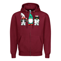 Burgundy african american nurse gnomies medical gnomies Zipper Hoodie - BarkalooDesign