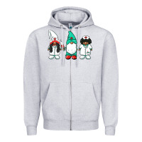 Heather Grey african american nurse gnomies medical gnomies Zipper Hoodie - BarkalooDesign