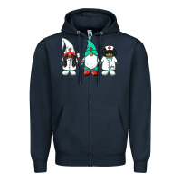 Navy african american nurse gnomies medical gnomies Zipper Hoodie - BarkalooDesign