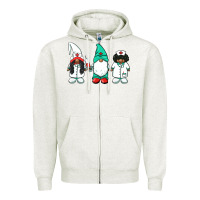 Oatmeal Heather african american nurse gnomies medical gnomies Zipper Hoodie - BarkalooDesign