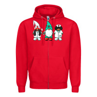 Red african american nurse gnomies medical gnomies Zipper Hoodie - BarkalooDesign