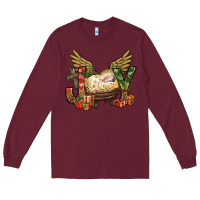 Burgundy joy christmas with baby jesus bbs Long Sleeve Tee - BundleAndBundleShop