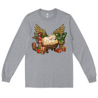 Heather Grey joy christmas with baby jesus bbs Long Sleeve Tee - BundleAndBundleShop