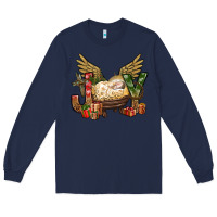 Navy joy christmas with baby jesus bbs Long Sleeve Tee - BundleAndBundleShop