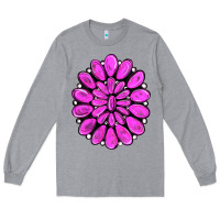 Heather Grey pink gemstone Long Sleeve Tee - RanaPortraitStore