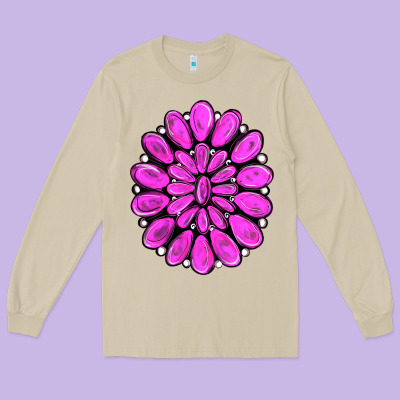 Pink Gemstone Long Sleeve Tee Designed By Ranaportraitstore
