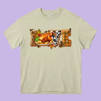 Love With Turkey Heavy Core Tee Designed By Texasbilliewilder