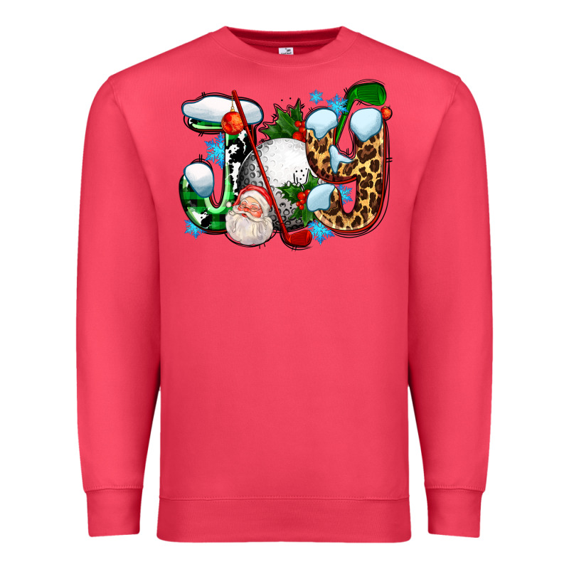 Joy With Golf And Santas Premium Sweatshirt by AdoDesignShop | Teevron