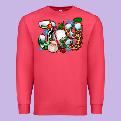 Joy With Golf And Santas Premium Sweatshirt Designed By Adodesignshop