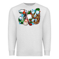 Oatmeal Heather joy with golf and santas Premium Sweatshirt - AdoDesignShop