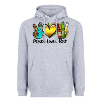 Heather Grey peace love beer Heavyweight Hoodie - AdoDesignShop