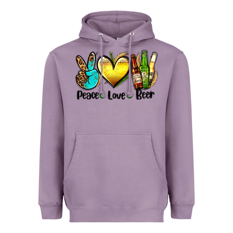 Peace Love Beer Heavyweight Hoodie by AdoDesignShop | Teevron