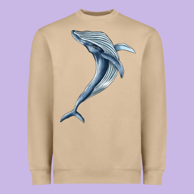 Humpback Whale Jumping Heavyweight Sweatshirt Designed By Barkaloodesign