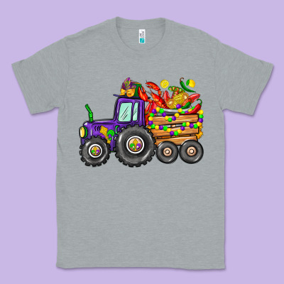 Mardi Gras Tractor Classic Tee Designed By Cowgirlartshop