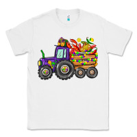 White mardi gras tractor Classic Tee - CowGirlArtShop