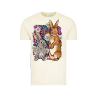 Vintage Arctic Bunnys Easter with leopard background Vintage Tee - OliviaCreatesArt
