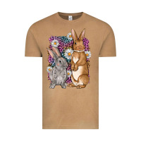 Vintage Camel Bunnys Easter with leopard background Vintage Tee - OliviaCreatesArt