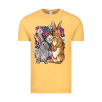 Vintage Mustard Bunnys Easter with leopard background Vintage Tee - OliviaCreatesArt