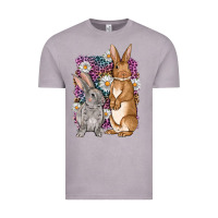 Vintage Zinc Bunnys Easter with leopard background Vintage Tee - OliviaCreatesArt