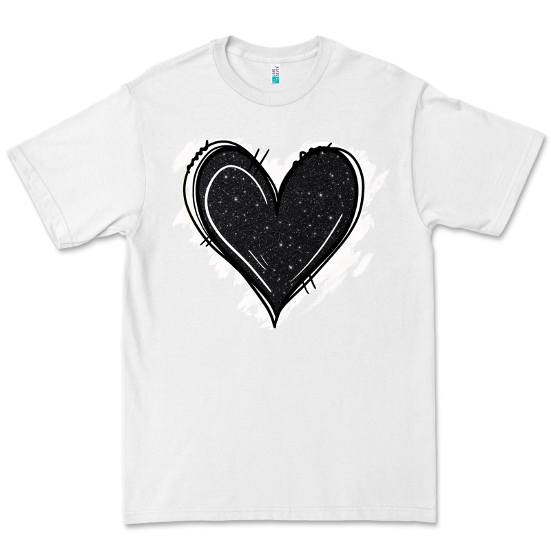 Black Glitter Heart Premium Tee by Jasminsmagicworld | Teevron
