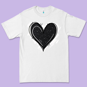 Black Glitter Heart Premium Tee Designed By Jasminsmagicworld