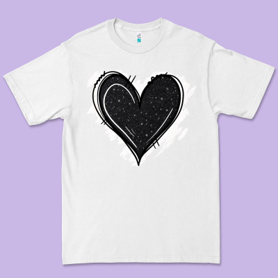 Black Glitter Heart Premium Tee Designed By Jasminsmagicworld